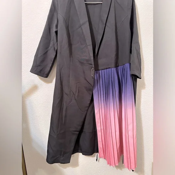 CHICME Blazer Ombré Pleated Wrap Knee Length Dress NWOT - Picture 10 of 15